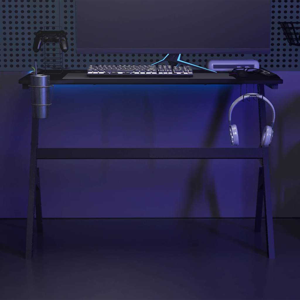 Gaming Desk LED with Y Shape Black 110x60x75 cm
