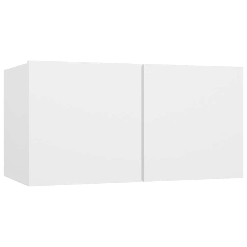 3 Piece TV Cabinet Set White Engineered Wood