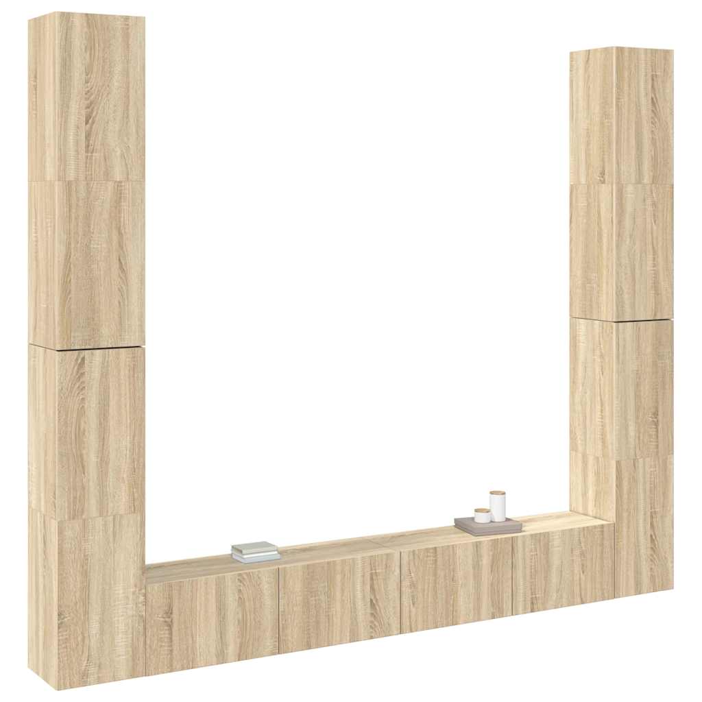 6 Piece TV Cabinet Set Sonoma Oak Engineered Wood