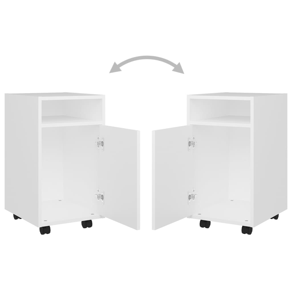 Side Cabinet with Wheels White 33x38x60 cm Engineered Wood