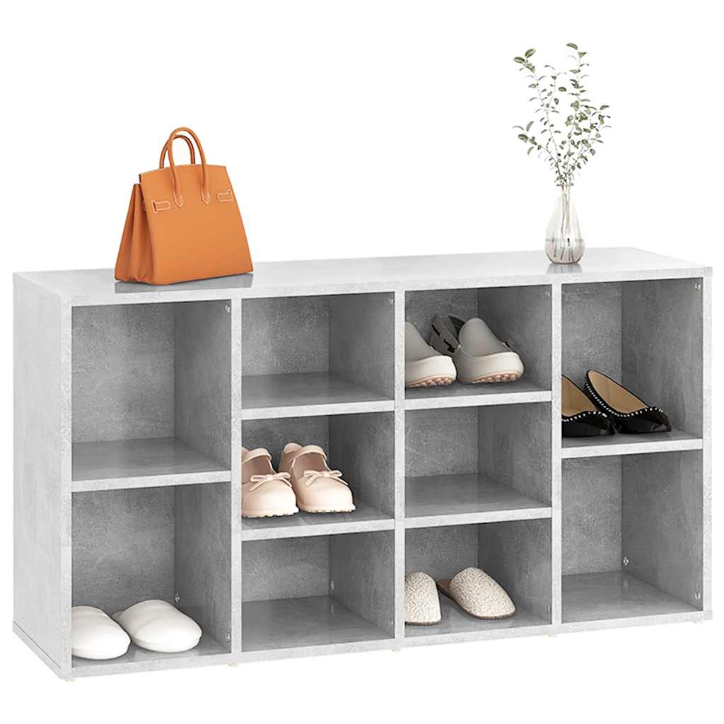 Shoe Bench Concrete Grey 103x30x55 cm Engineered Wood