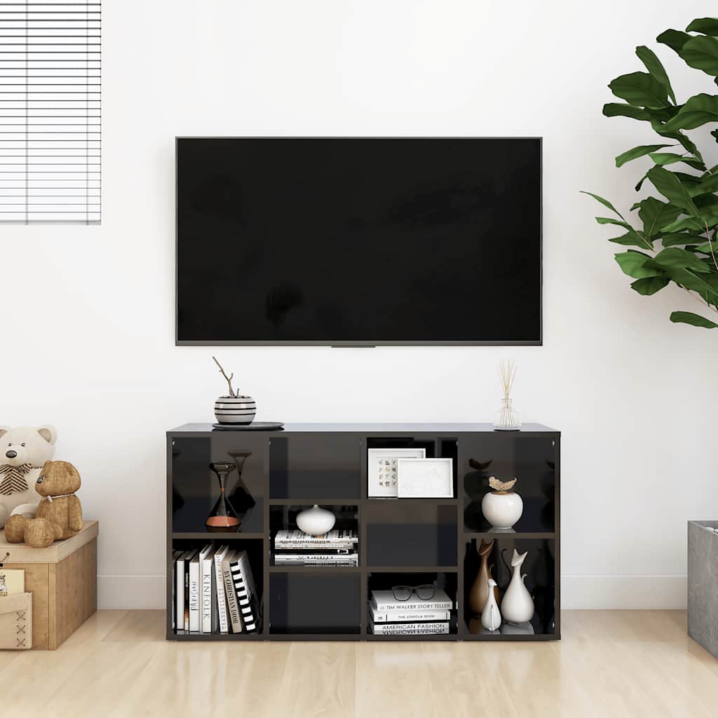 Shoe Bench High Gloss Black 103x30x55 cm Engineered Wood