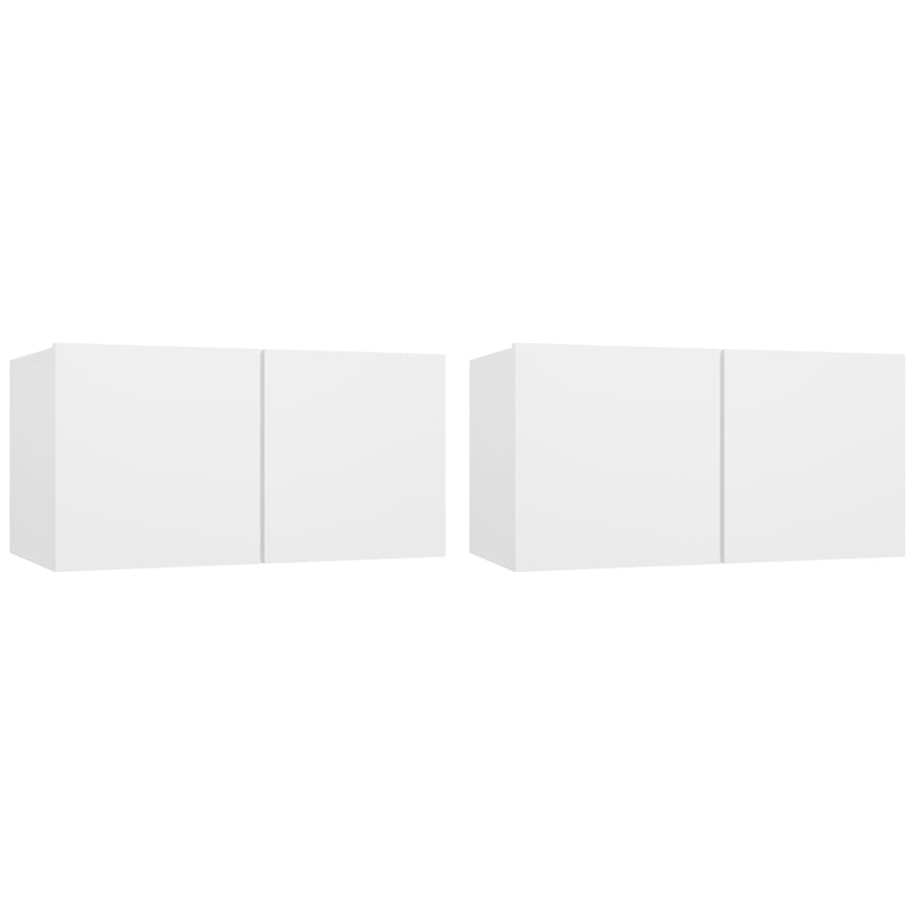 Hanging TV Cabinets 2 pcs White 60x30x30 cm