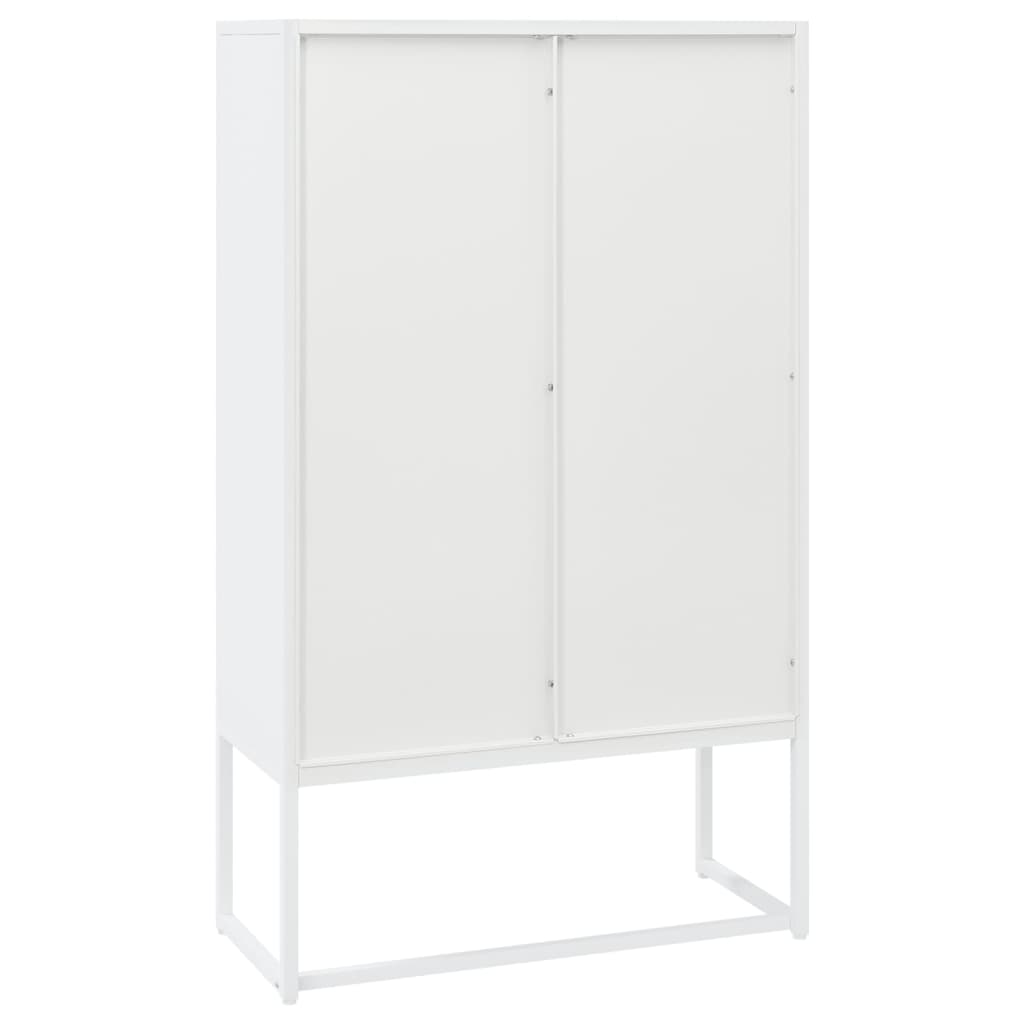 Highboard White 80x35x135 cm Steel