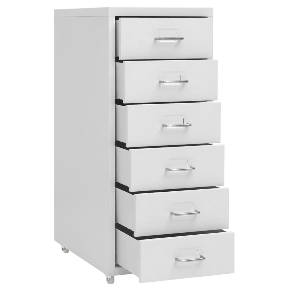 Mobile File Cabinet Grey 28x41x69 cm Metal