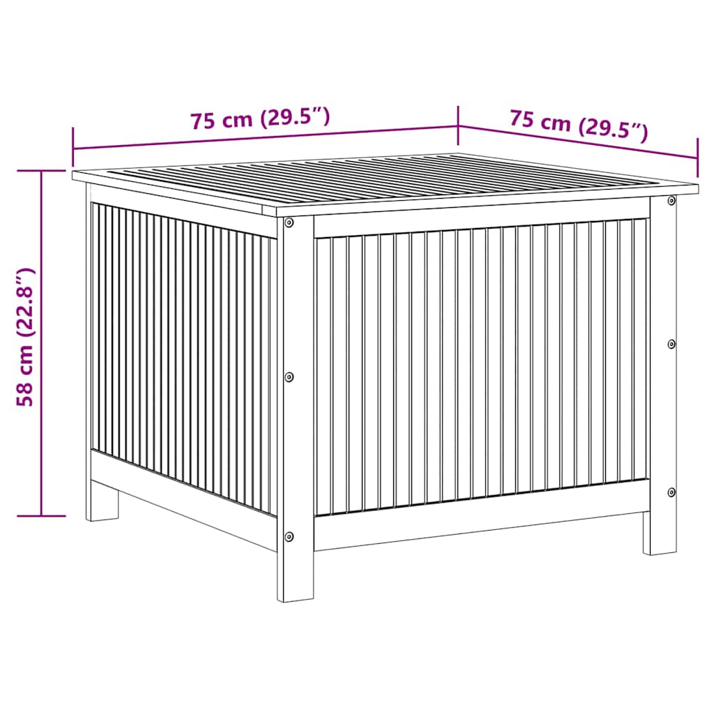 Garden Storage Box 75x75x58 cm Solid Wood Acacia