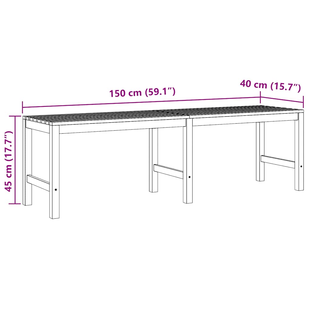 Garden Bench 150 cm Solid Teak Wood