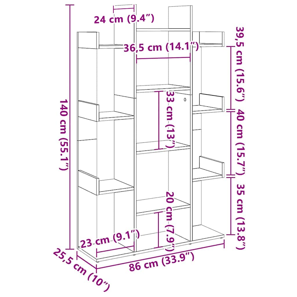 Book Cabinet White 86x25.5x140 cm Engineered Wood