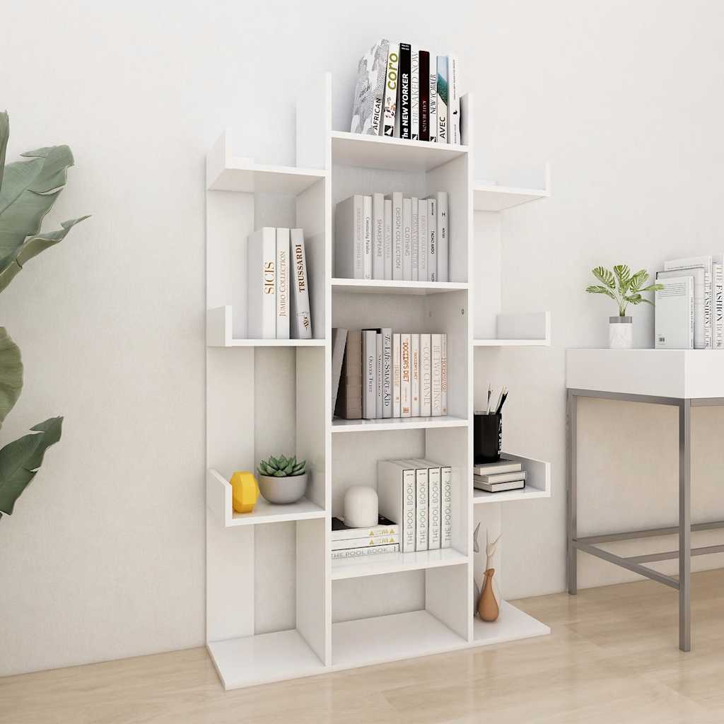 Book Cabinet White 86x25.5x140 cm Engineered Wood