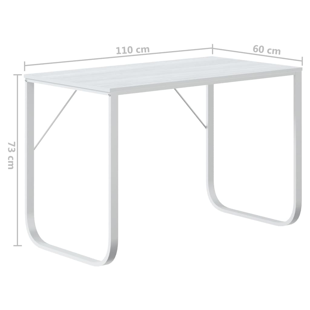 Computer Desk White 110x60x73 cm Engineered Wood