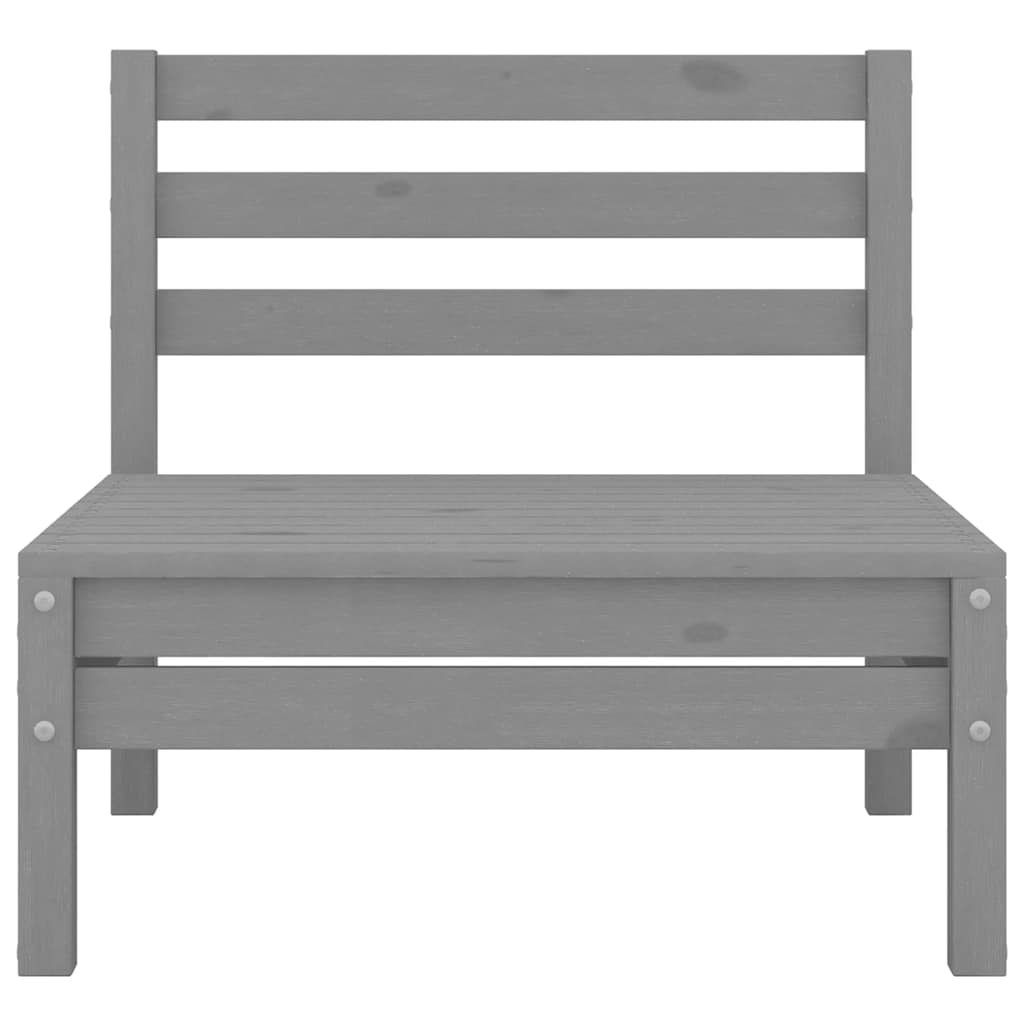 Garden Middle Sofas 4 pcs Grey Solid Pinewood