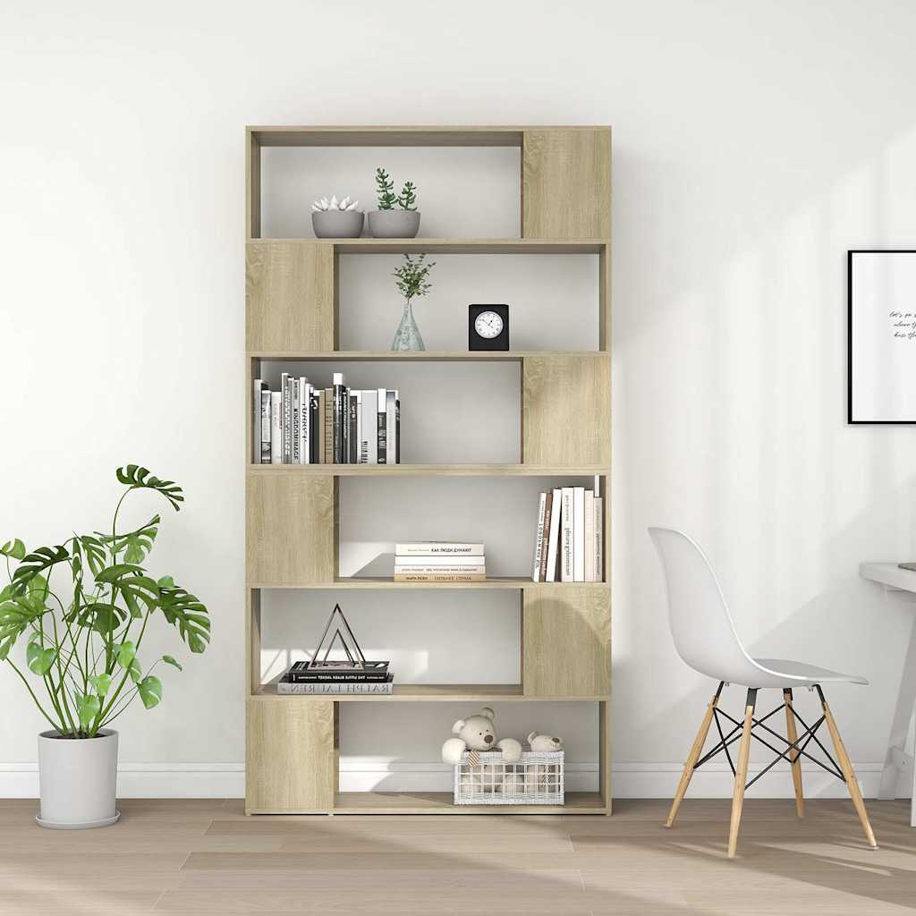 Book Cabinet Room Divider Sonoma Oak 100x24x188 cm