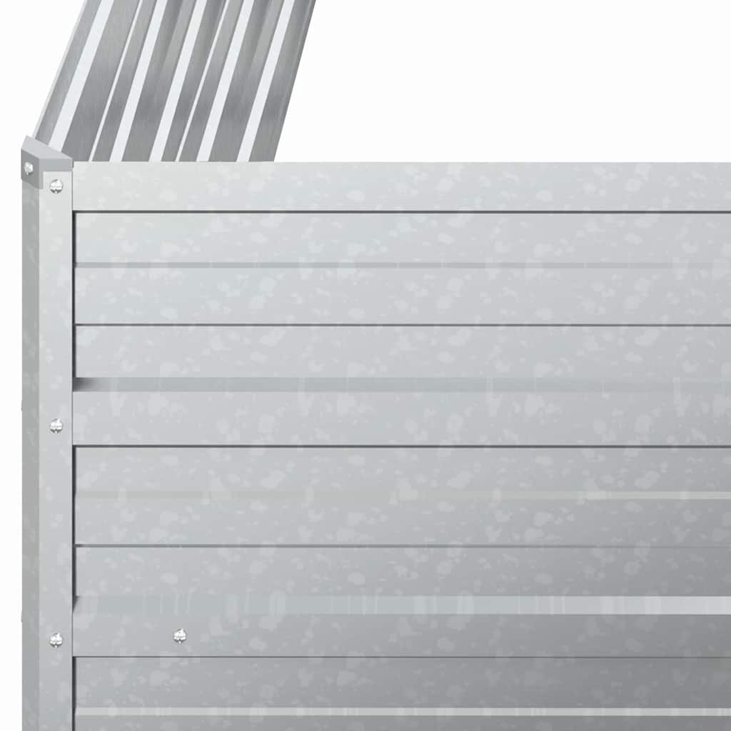 Garden Raised Bed 100x100x45 cm Galvanized Steel Silver