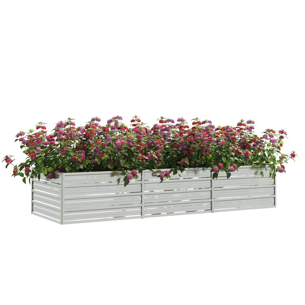 Garden Raised Bed 240x80x45 cm Galvanized Steel Silver