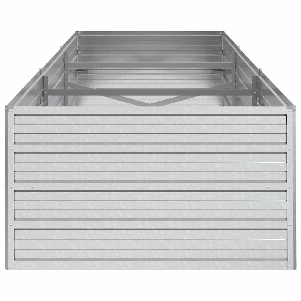 Garden Raised Bed 240x80x45 cm Galvanized Steel Silver