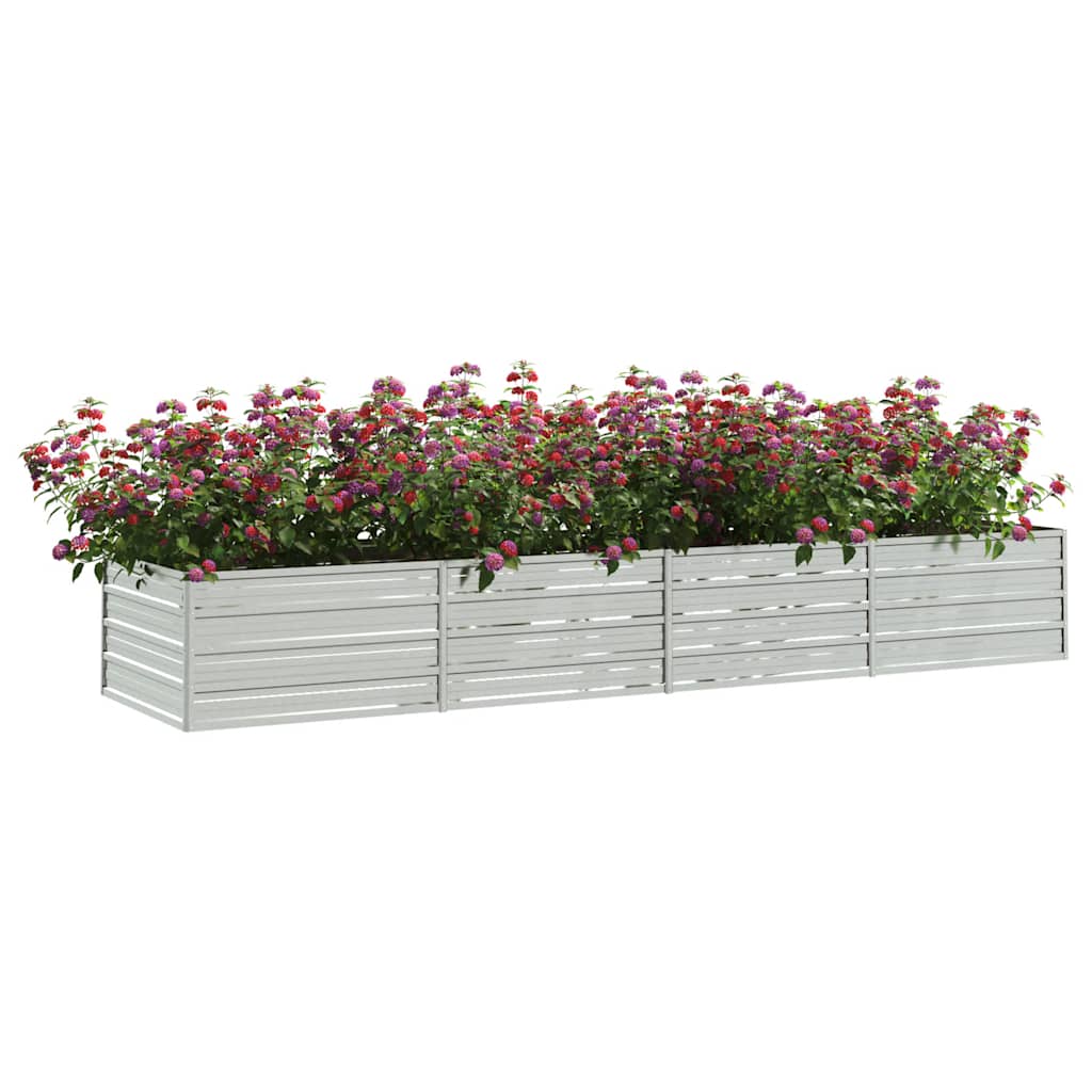 Garden Raised Bed 320x80x45 cm Galvanized Steel Silver