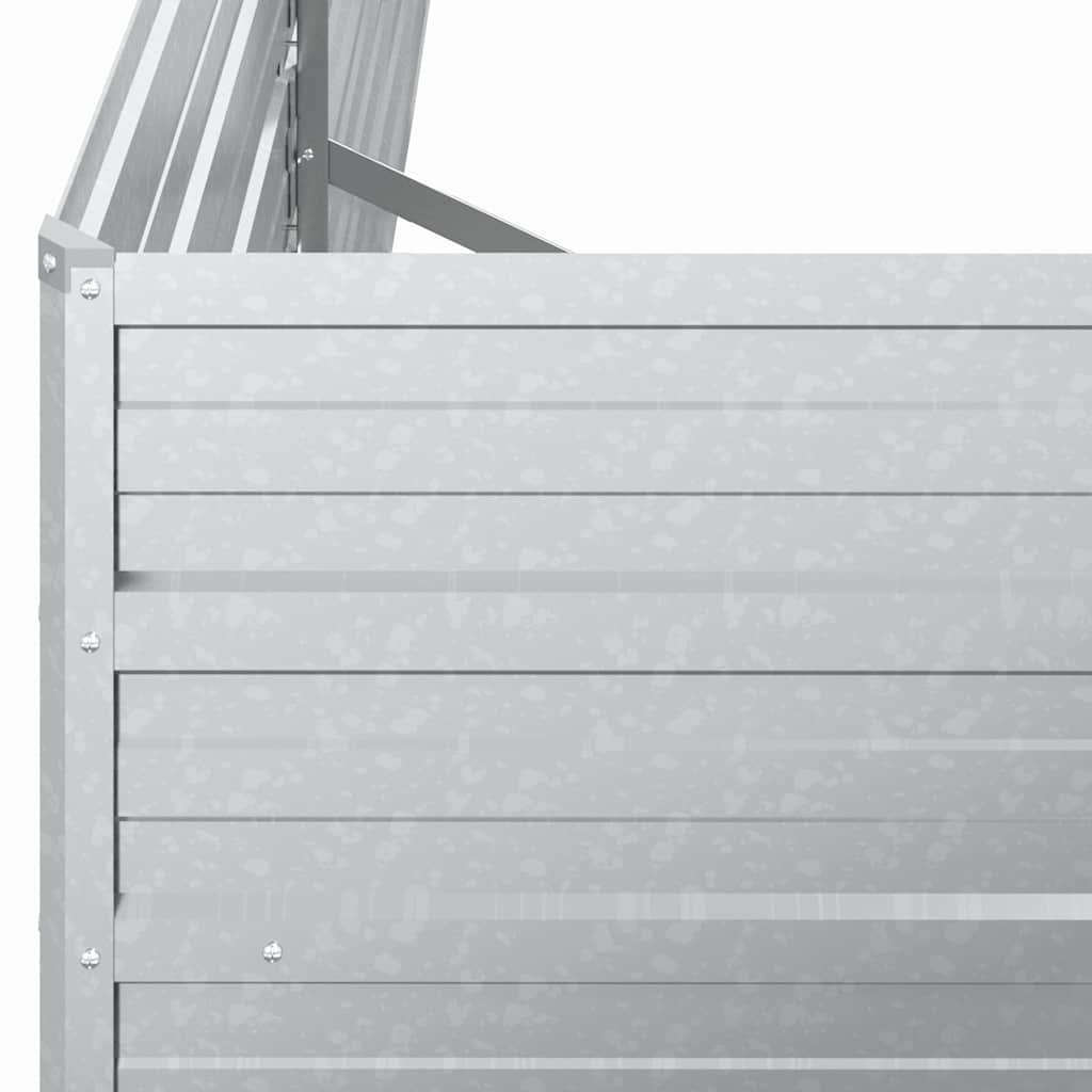 Garden Raised Bed 160x40x77 cm Galvanized Steel Silver