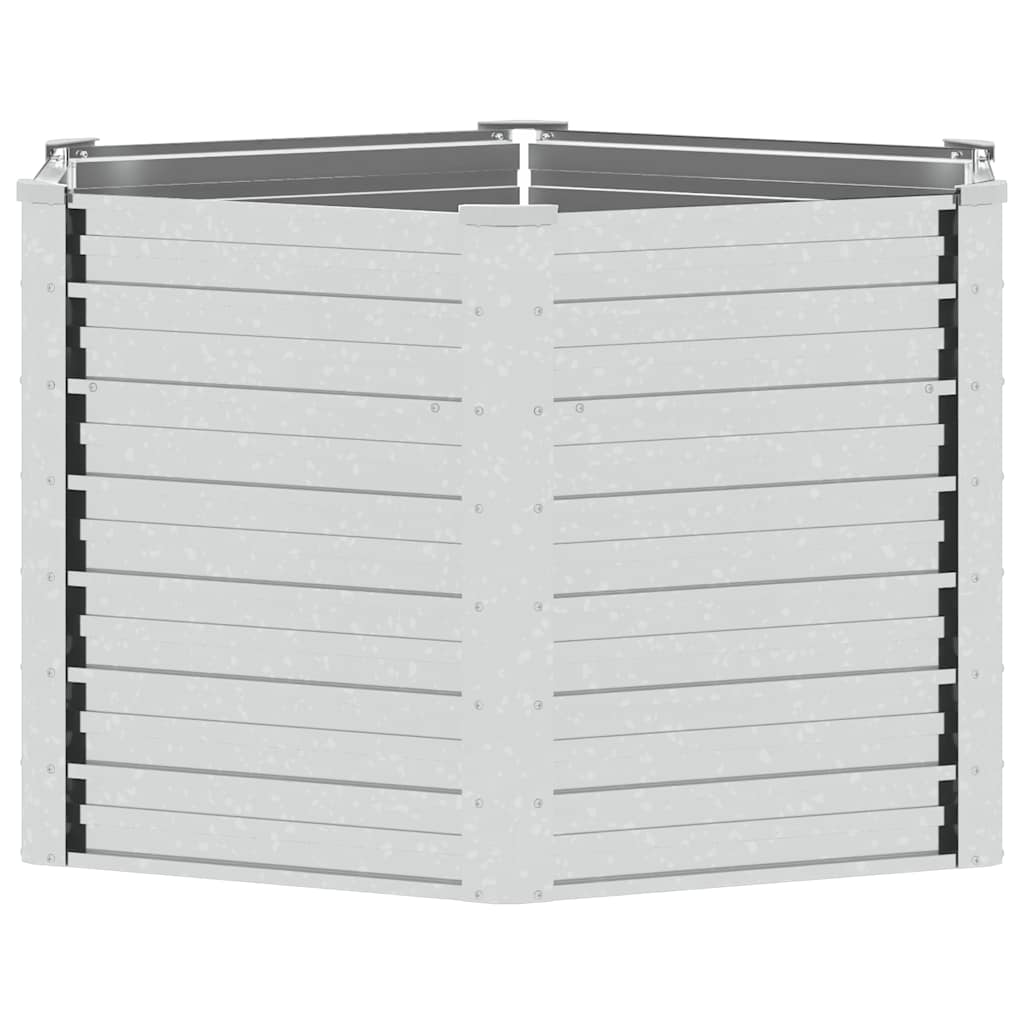 Garden Raised Bed 129x77 cm Galvanized Steel Silver