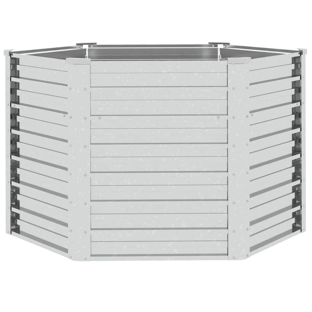 Garden Raised Bed 129x77 cm Galvanized Steel Silver