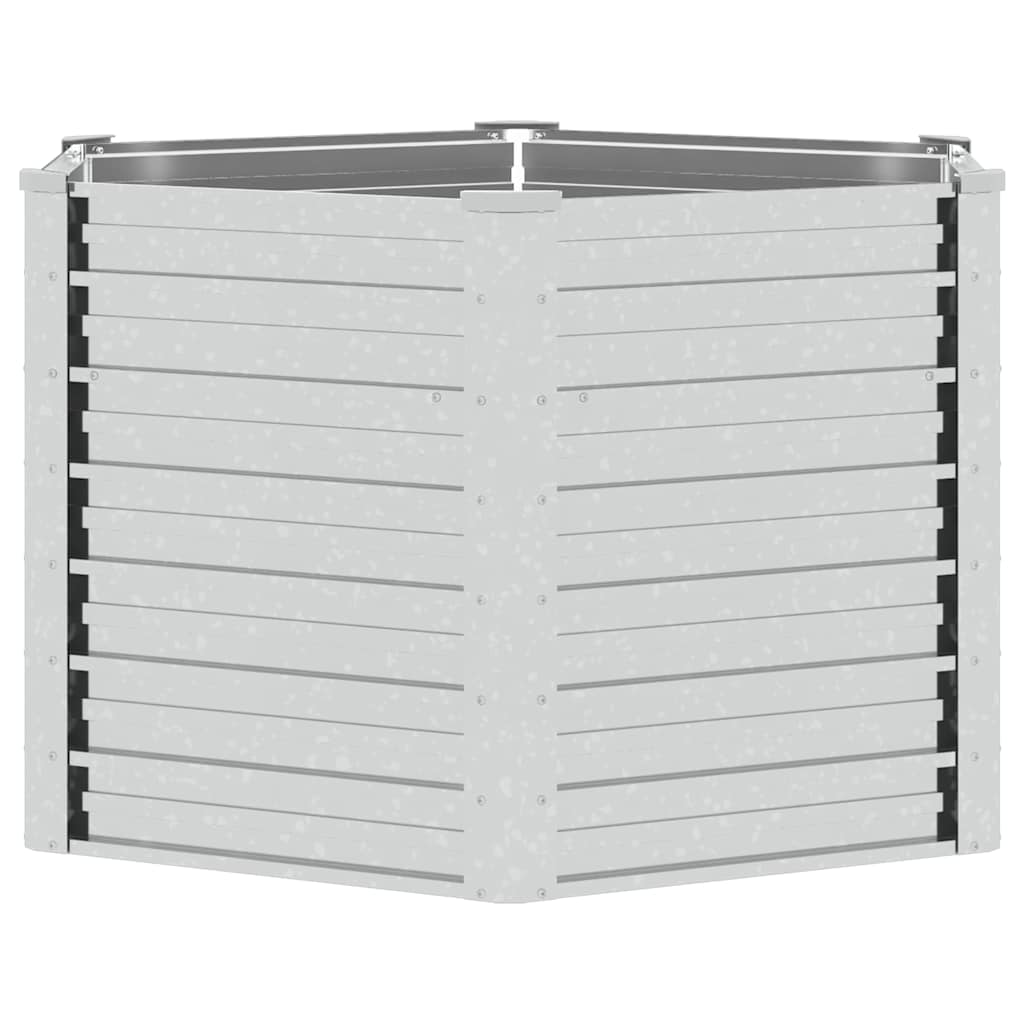 Garden Raised Bed 129x77 cm Galvanized Steel Silver