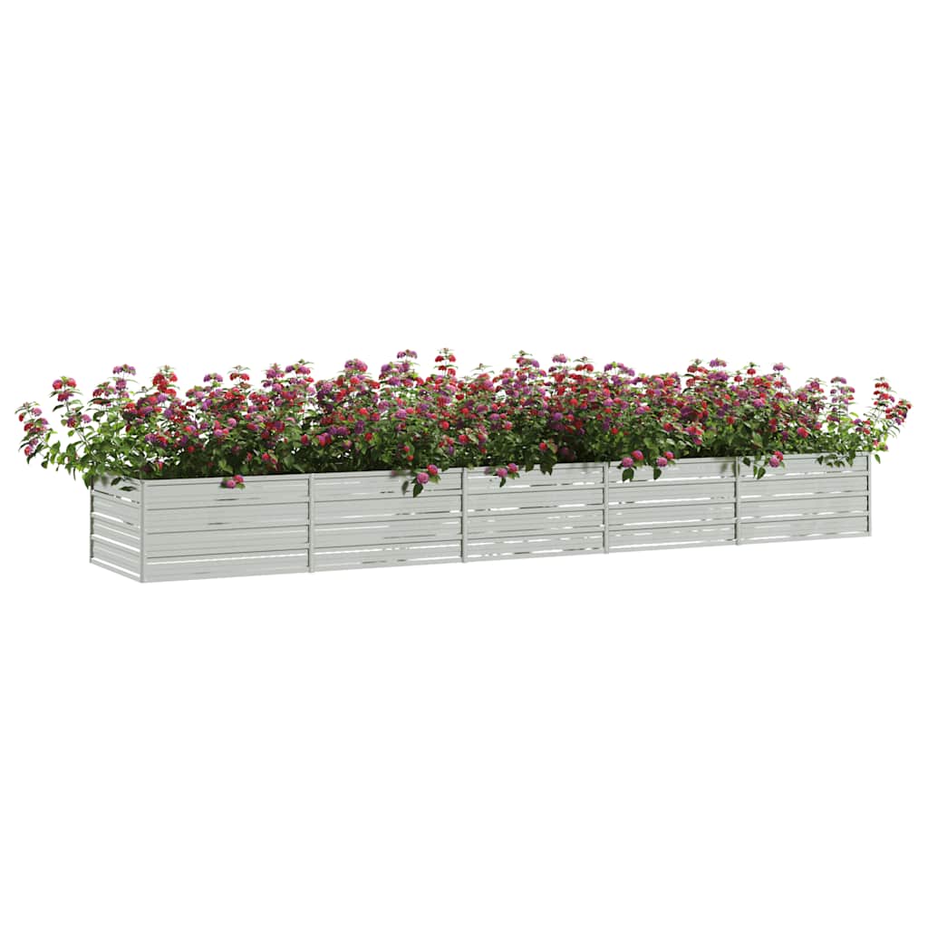 Garden Raised Bed 400x80x45 cm Galvanized Steel Silver