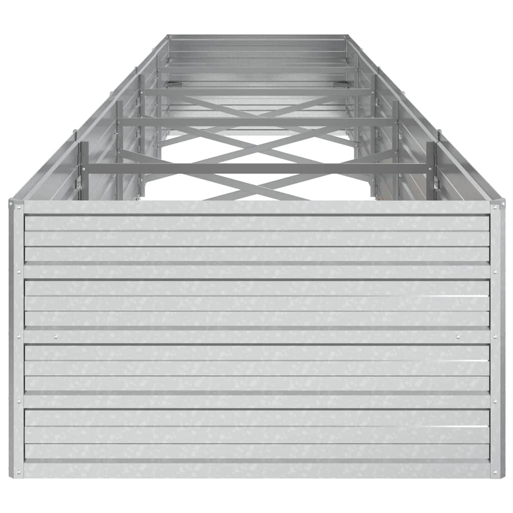 Garden Raised Bed 400x80x45 cm Galvanized Steel Silver