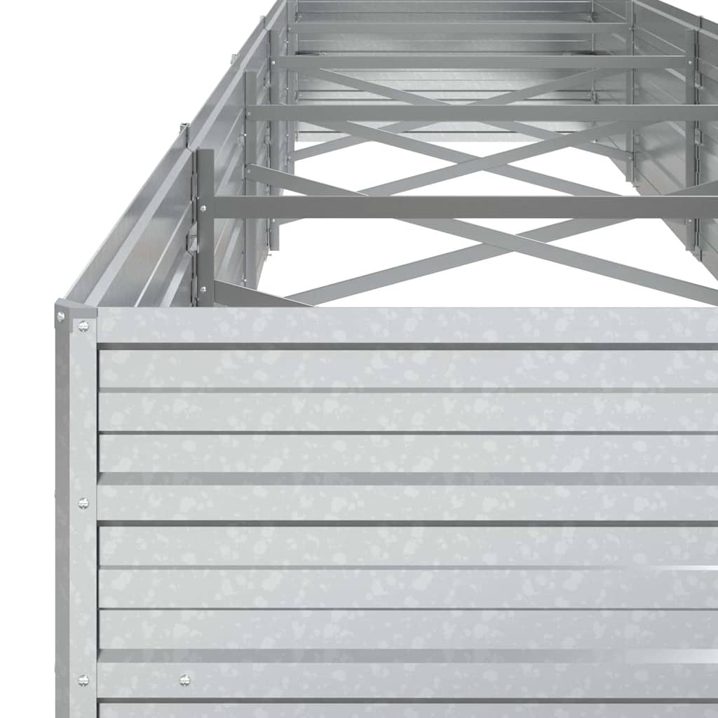 Garden Raised Bed 400x80x45 cm Galvanized Steel Silver