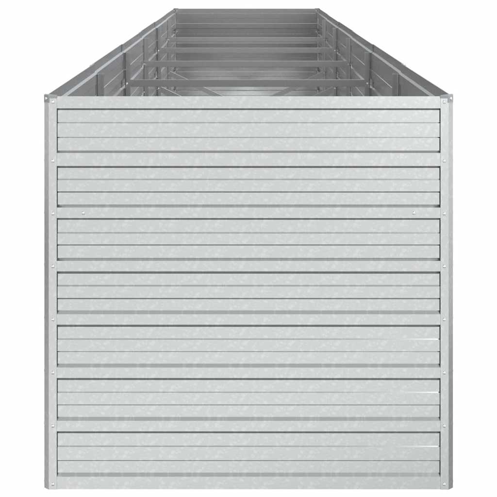 Garden Raised Bed 480x80x77 cm Galvanized Steel Silver