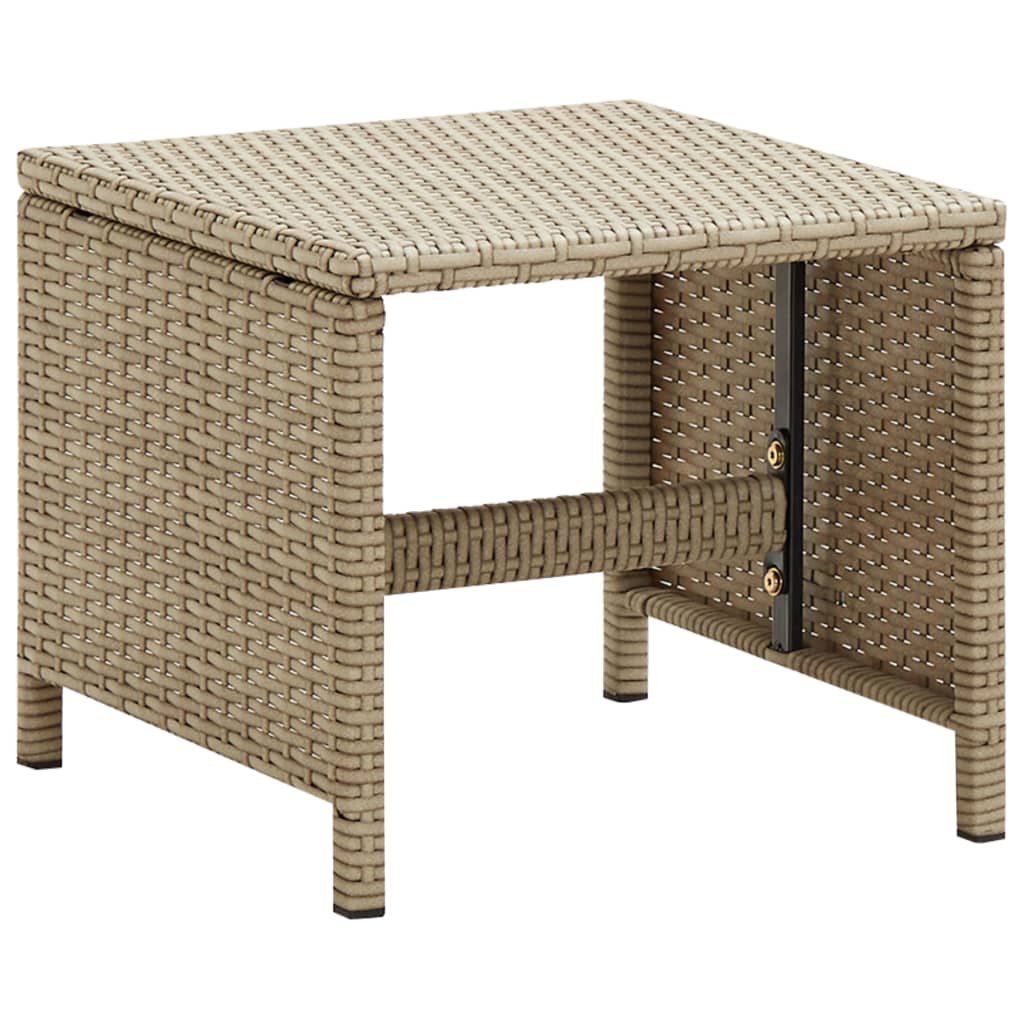 Garden Stools 4 pcs with Cushions Poly Rattan Beige