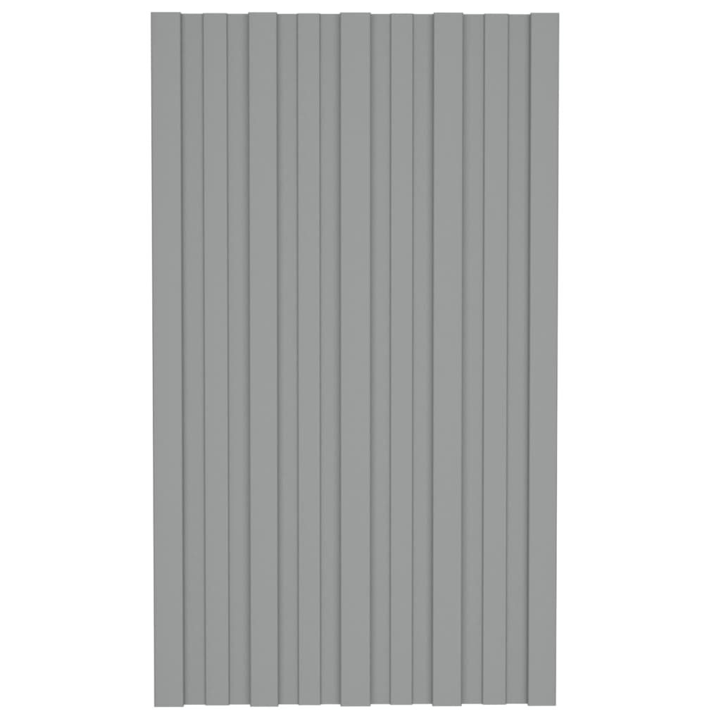 Roof Panels 36 pcs Galvanised Steel Grey 80x45 cm