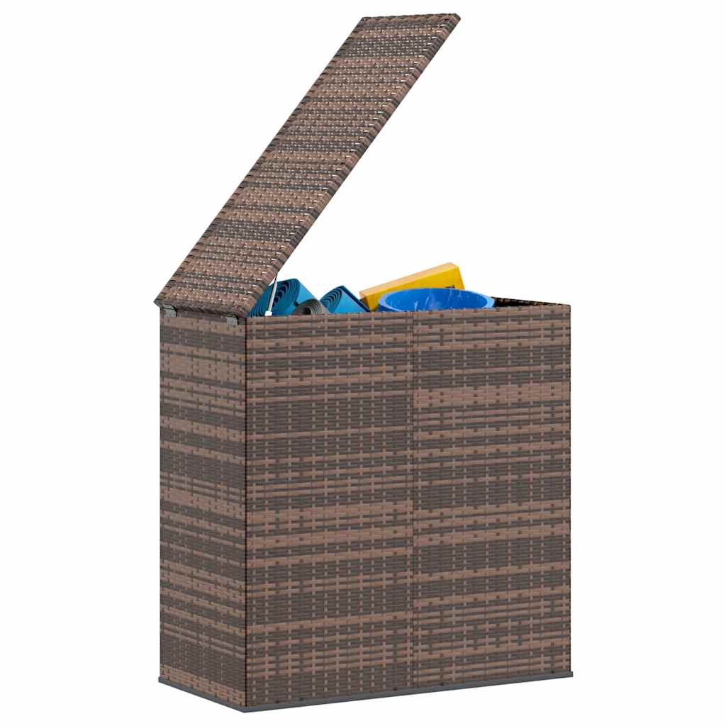 Garden Cushion Box PE Rattan 100x49x103.5 cm Brown