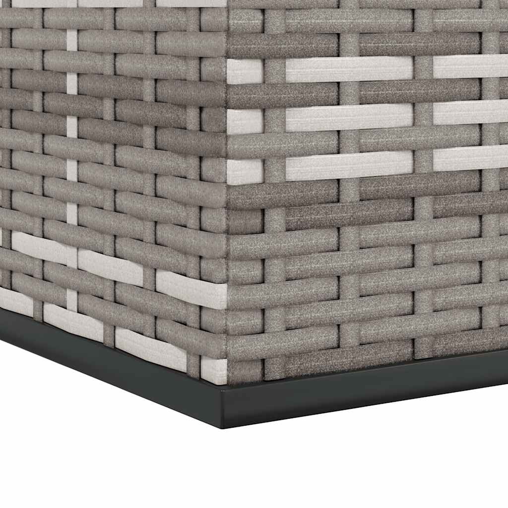 Garden Cushion Box PE Rattan 100x49x103.5 cm Grey