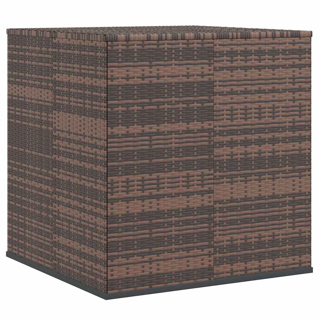 Garden Cushion Box PE Rattan 100x97.5x104 cm Brown