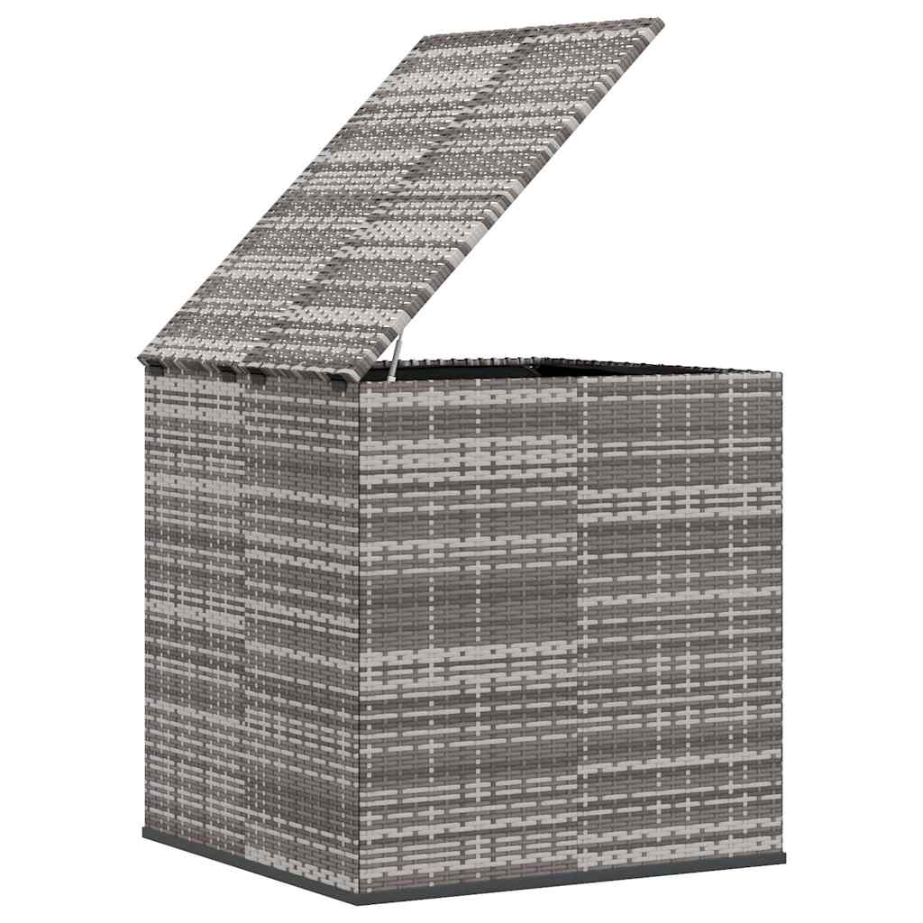 Garden Cushion Box PE Rattan 100x97.5x104 cm Grey