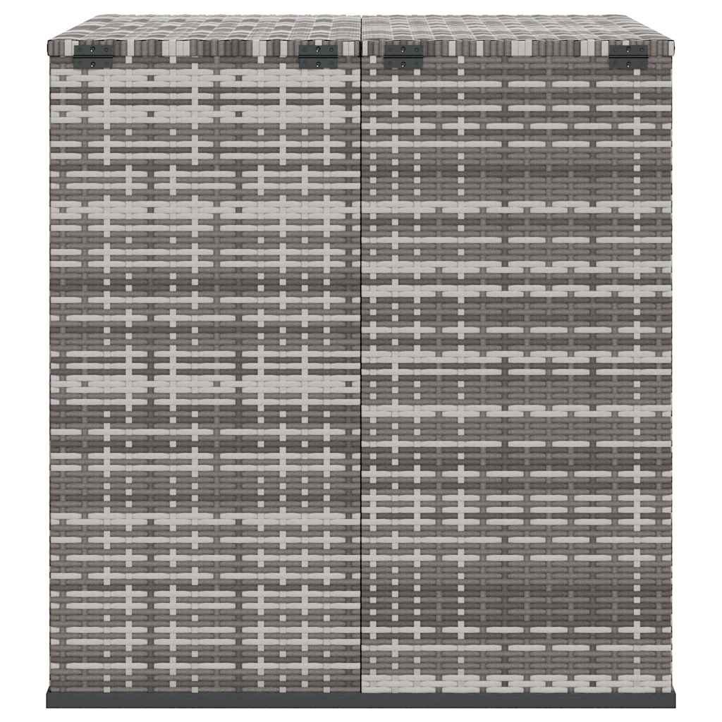 Garden Cushion Box PE Rattan 100x97.5x104 cm Grey