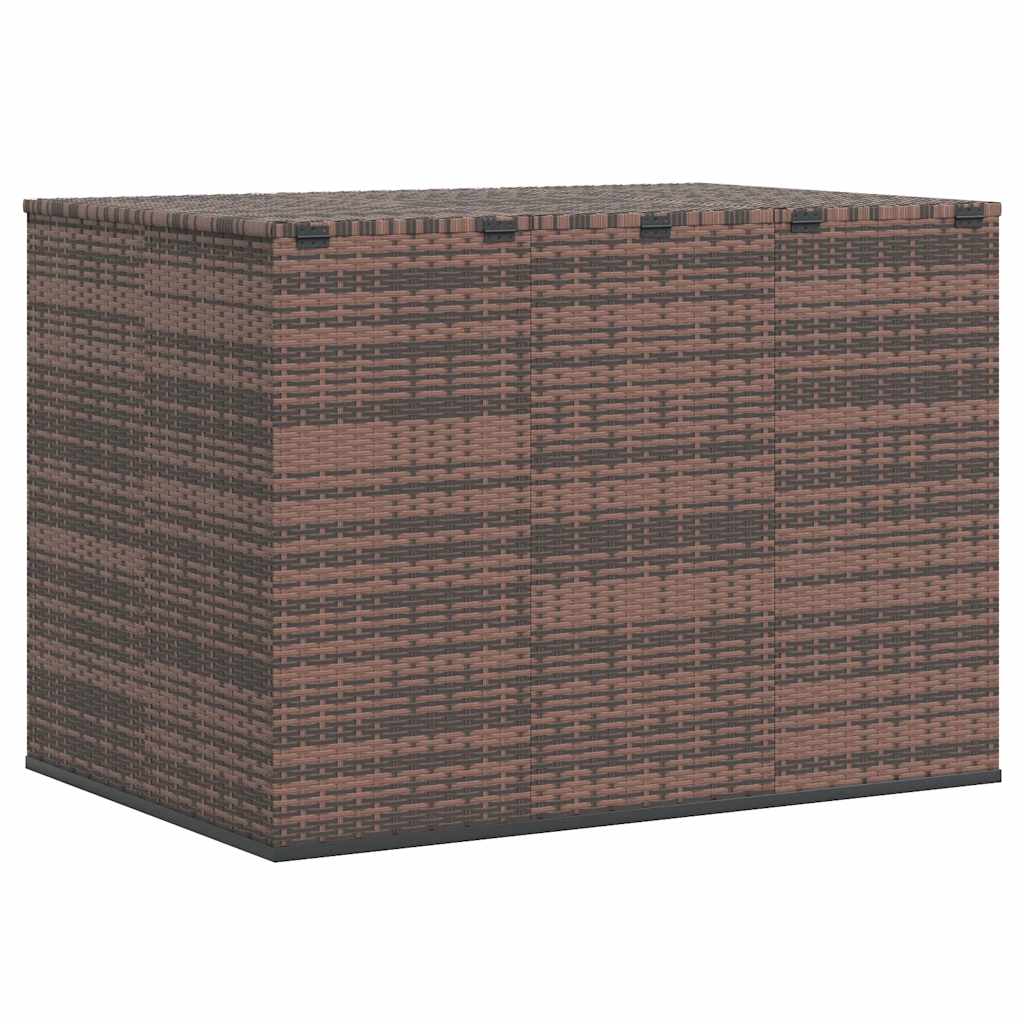 Garden Cushion Box PE Rattan 145x100x103 cm Brown