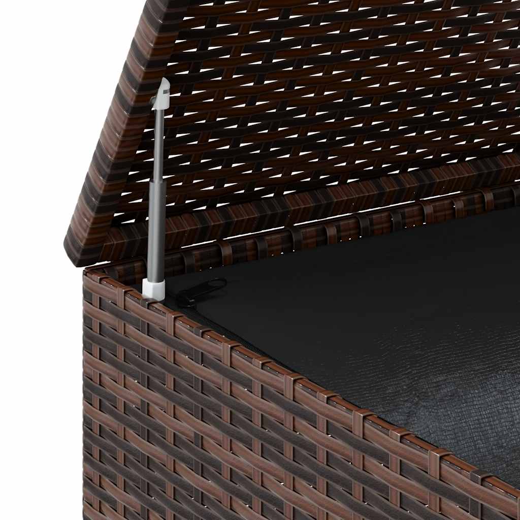 Garden Cushion Box PE Rattan 145x100x103 cm Brown