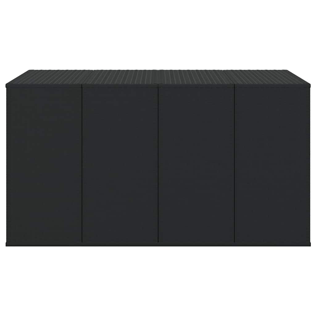 Garden Cushion Box PE Rattan 194x100x103 cm Black