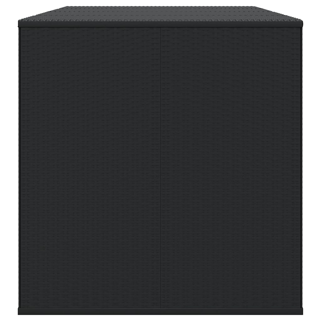 Garden Cushion Box PE Rattan 194x100x103 cm Black