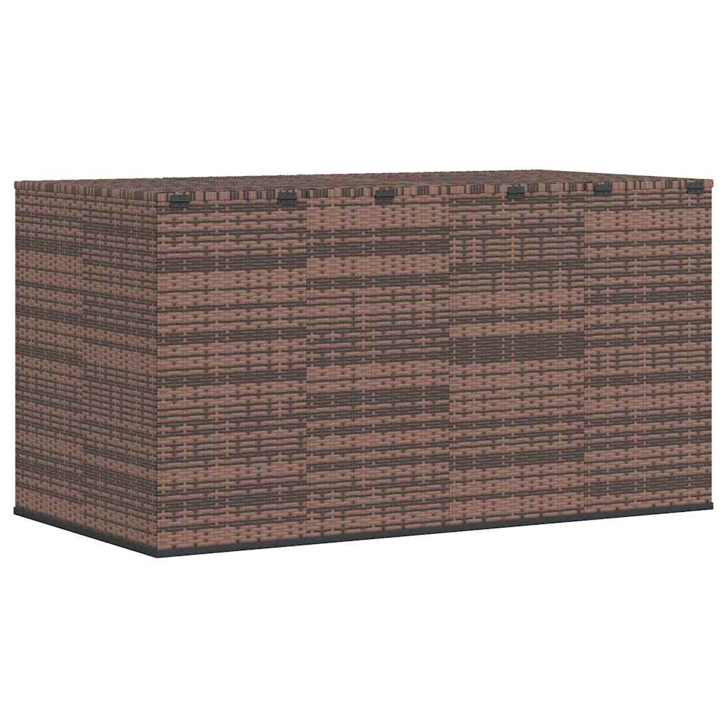 Garden Cushion Box PE Rattan 194x100x103 cm Brown