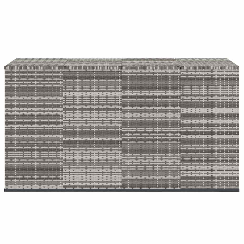 Garden Cushion Box PE Rattan 194x100x103 cm Grey