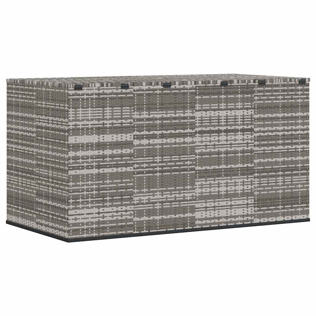 Garden Cushion Box PE Rattan 194x100x103 cm Grey
