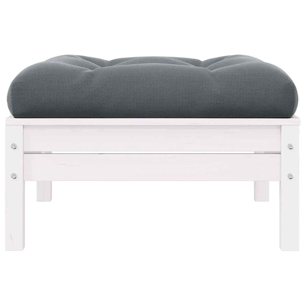 2-Seater Garden Sofa with Cushions White Solid Pinewood