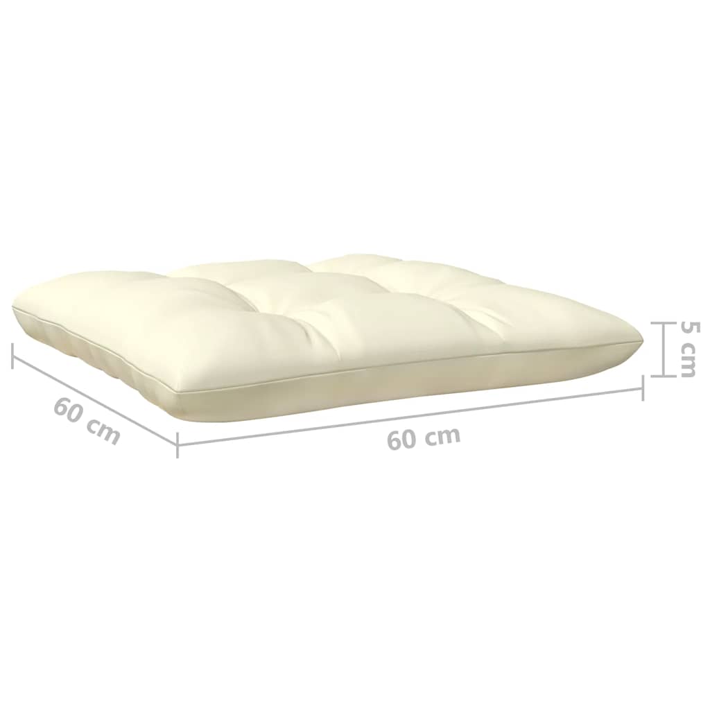 3 Piece Garden Lounge Set with Cream Cushions Solid Pinewood