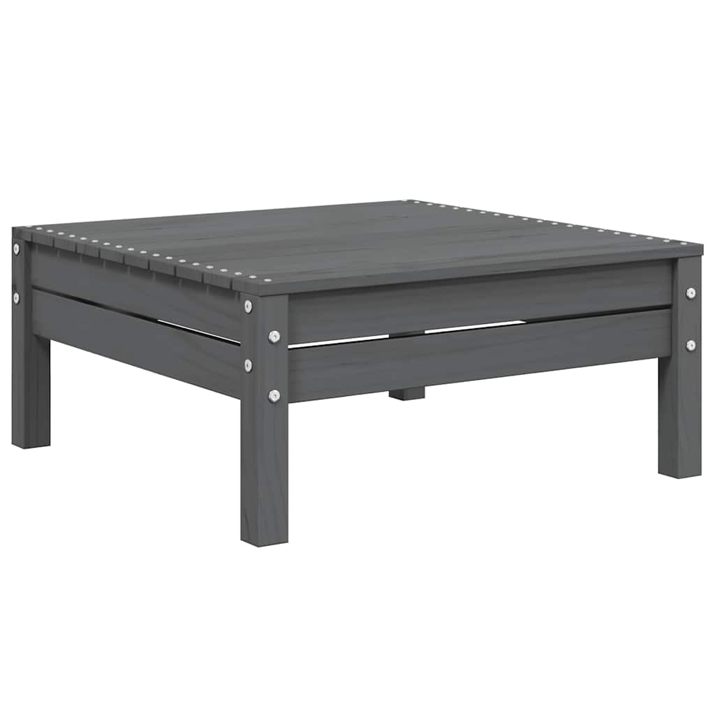 3 Piece Garden Lounge Set with Cushions Grey Solid Pinewood