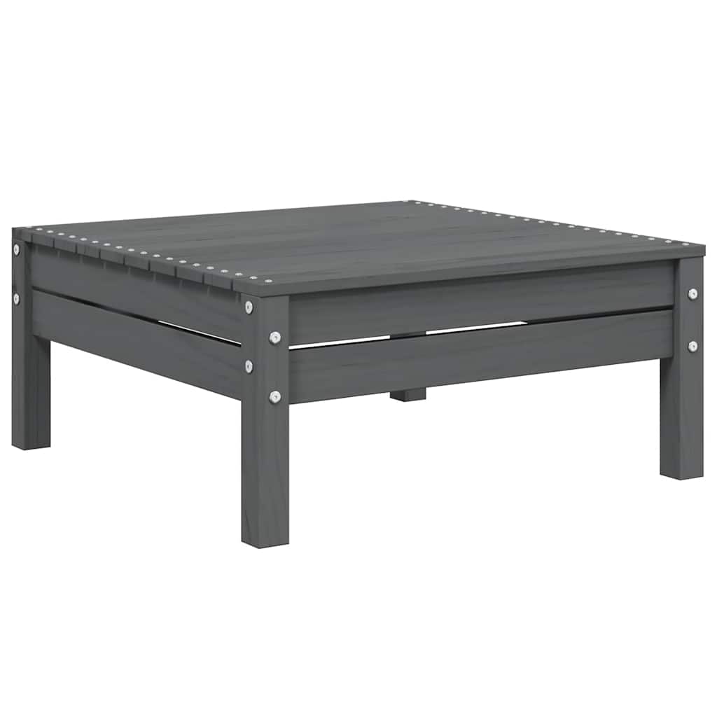 3 Piece Garden Lounge Set with Cushions Grey Solid Pinewood