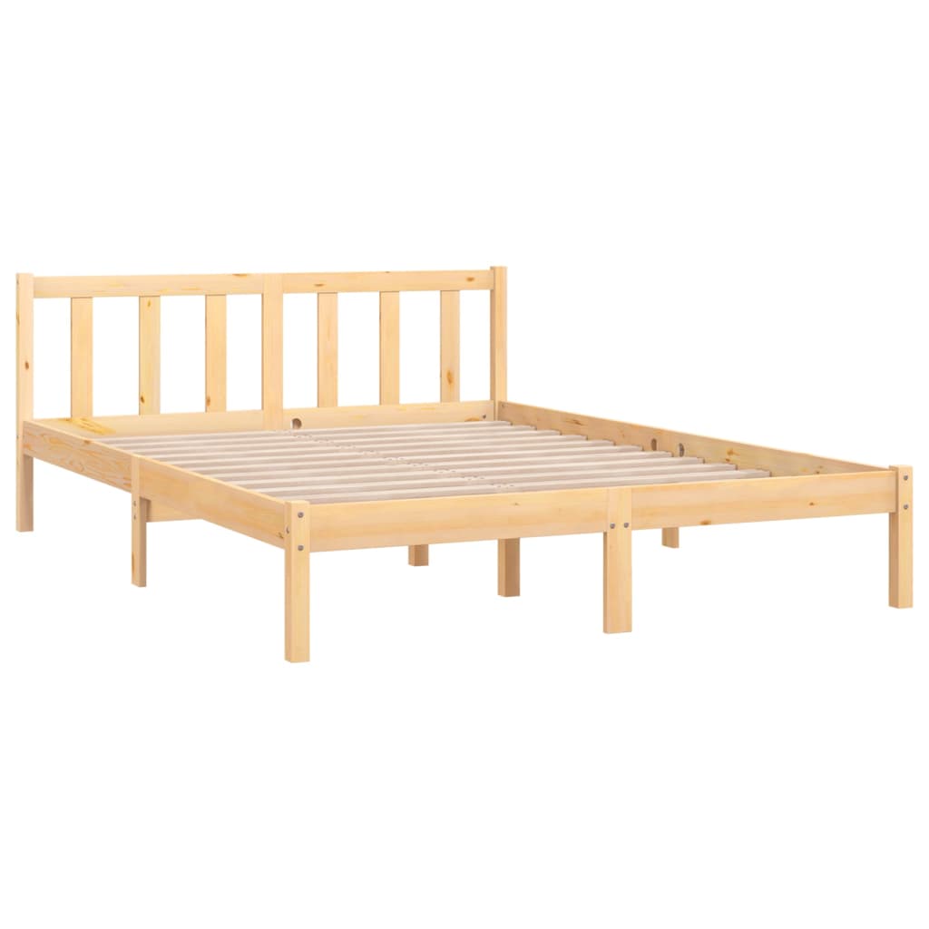 Bed Frame without Mattress Solid Wood Pine 150x200 cm