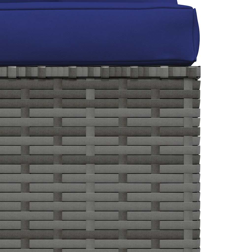 Garden Middle Sofa with Cushions Grey Poly Rattan