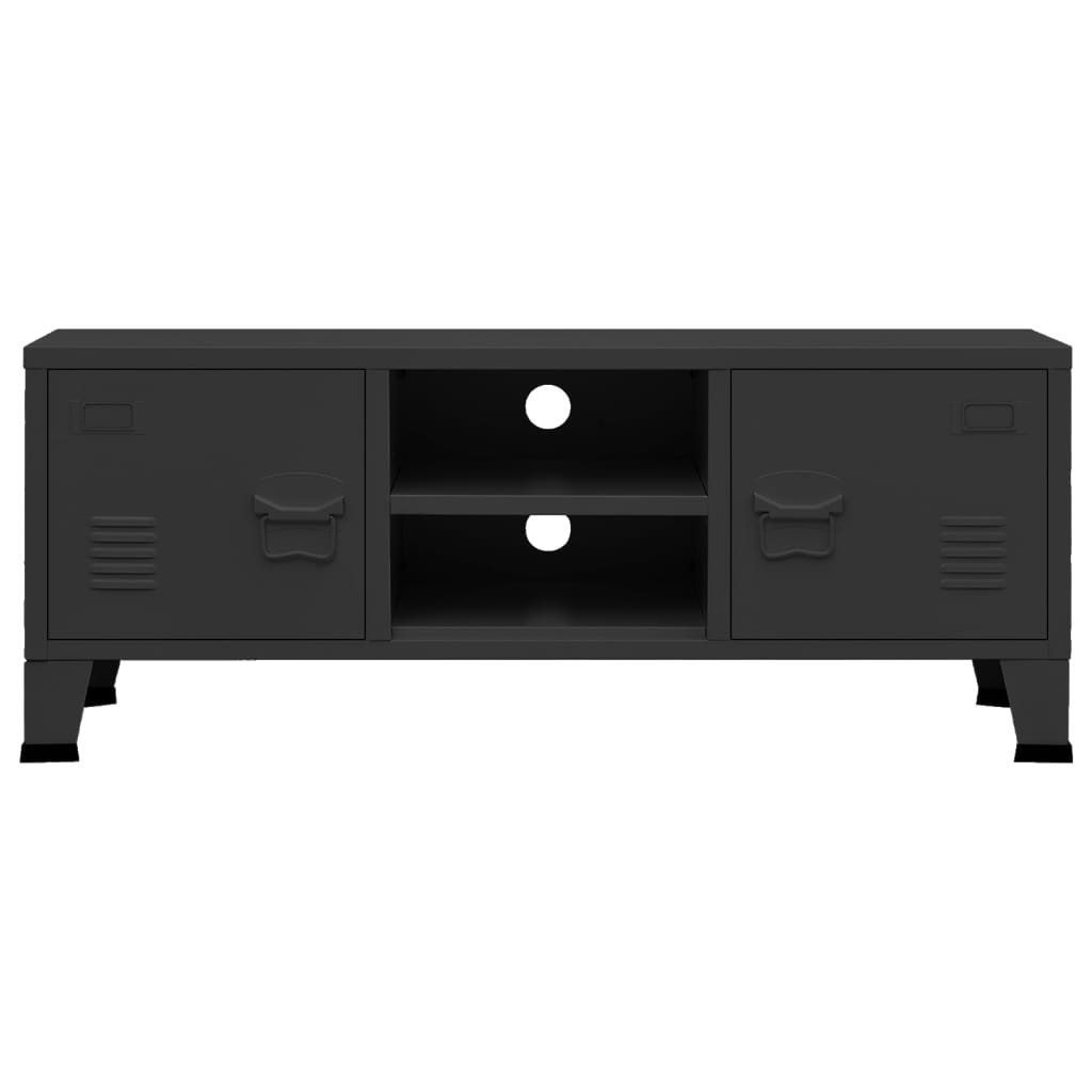 Industrial TV Cabinet Black 105x35x42 cm Metal