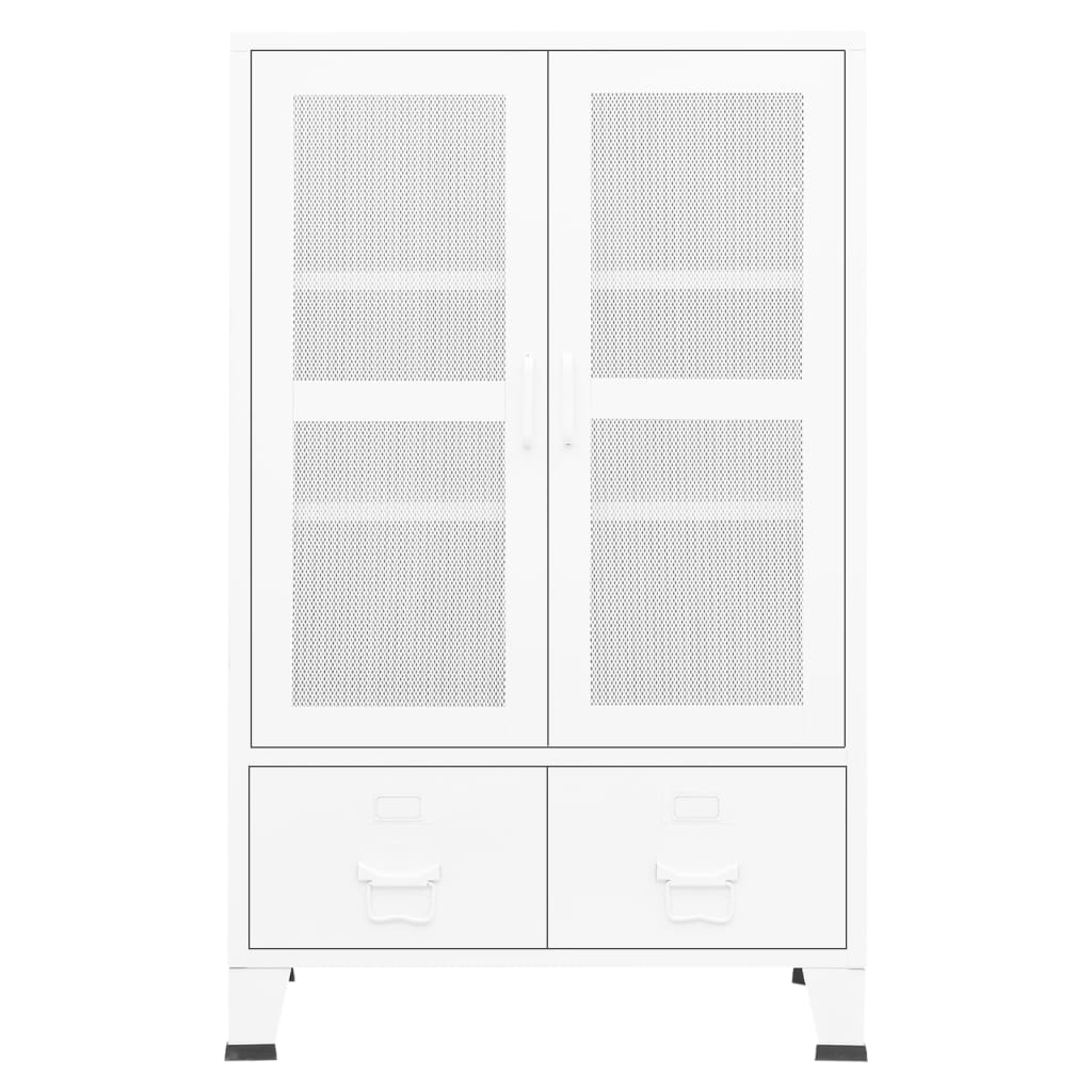 Industrial Storage Chest White 70x40x115 cm Metal